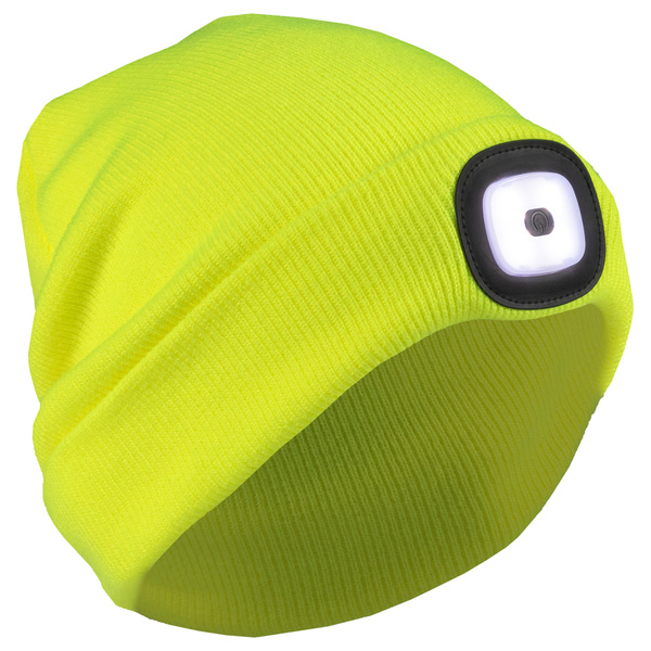 Erb Safety S109LED Knit Cap, Hi-Viz Lime 63197